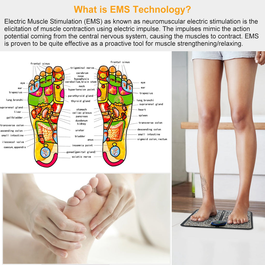 Cordless EMS Foot Massager Mat - Circulation and Recovery