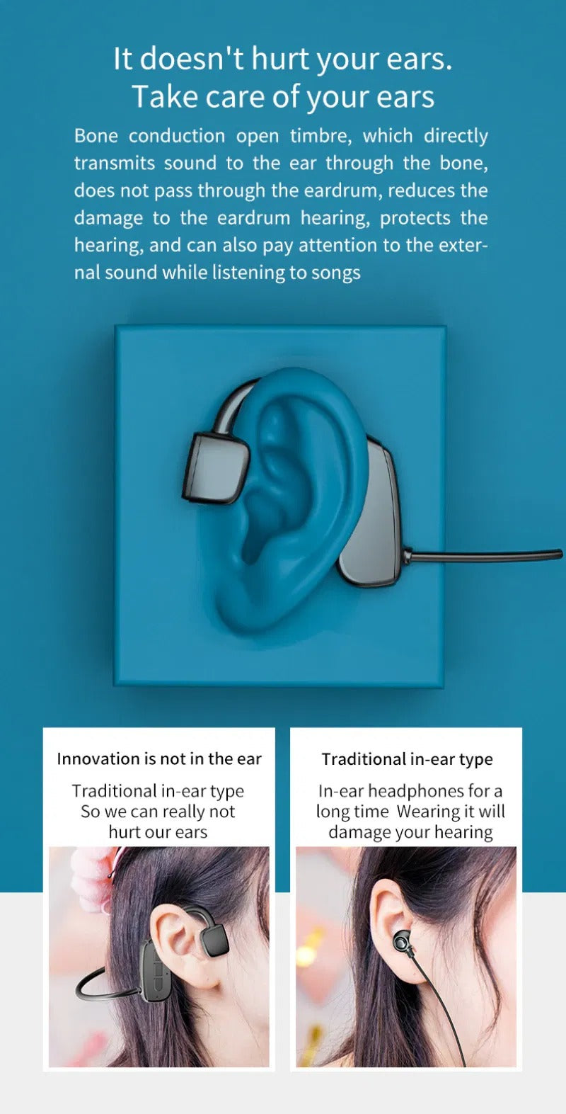 Open-Ear Bone-Conduction Headphones - Sleep & Move Without Earbuds